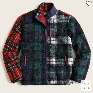 Like New J Crew Men’s Fleece Nordic Sherpa Patchwork Medium